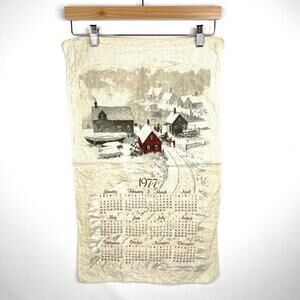 Vintage 1977 Hanging Tea Towel Calendar